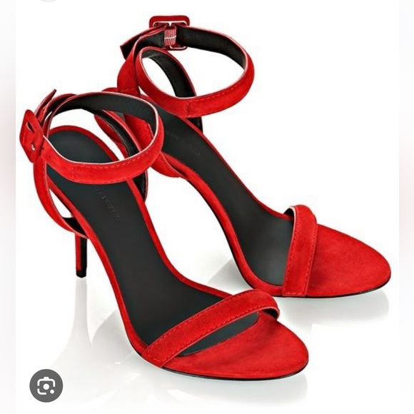 NWB Alexander Wang Antonia red suede heels size 37 - Picture 2 of 11